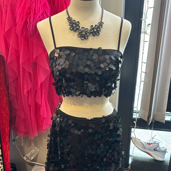 House of Harlow 1960 Dresses & Skirts - House of Harlow 1960 Black Sequin Two-Piece Maxi Dress